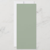 Carte de menu élégante de mariage vert forêt long (Dos)