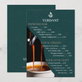 Carte de menu élégante de salon de café spécialisé (Devant / Derrière)