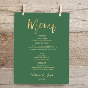Carte de menu élégante et économique vert sauge éc