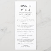 Carte de menu élégante moderne minimaliste (Devant)
