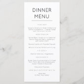 Carte de menu élégante moderne minimaliste (Devant)