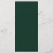 Carte de Menu Élégante Moderne Vert Foncé (Dos)