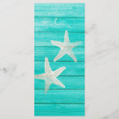 Carte de menu Elégante Plage en bois turquoise & S (Dos)