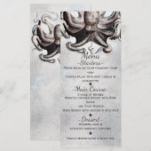 Carte de menu élégante pour mariage sur la plage a (Devant / Derrière)