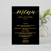 Carte de menu élégante REAL FOIL écriture moderne (Debout devant)