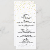 Carte de menu élégante White Small Gold Confetti (Devant / Derrière)