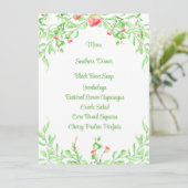 Carte de menu Élégantes Roses Botaniques Roses en  (Debout devant)