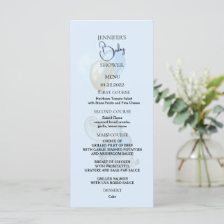 Carte de menu Eléphant Bleu