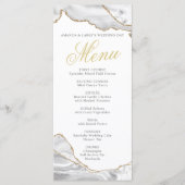 Carte de menu en agate blanche et or (Devant)