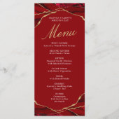 Carte de menu en agate rouge et or (Devant)