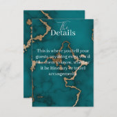 Carte de menu en enclosure en agate sarcelle et or (Devant / Derrière)