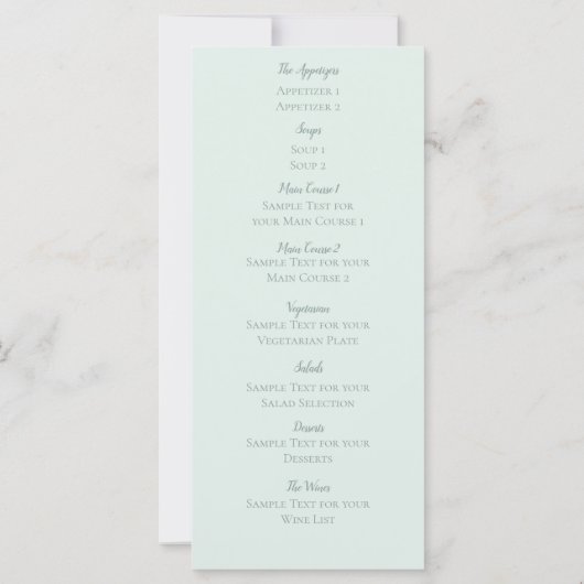 Carte de menu en soie damassée - Mariage (Dos)