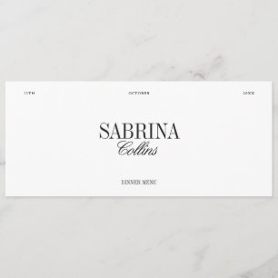 Carte de menu et de placement de mariage élégante 