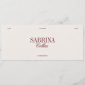 Carte de menu et de placement de mariage élégante  (Devant)