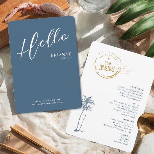 Carte de menu et de placement moderne pour mariage