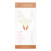 Carte de menu et de prix pour glace (Devant)