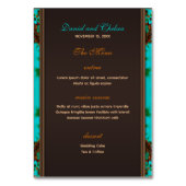 Carte de Menu et Numéro de Table de Mariage Aqua T (Dos)