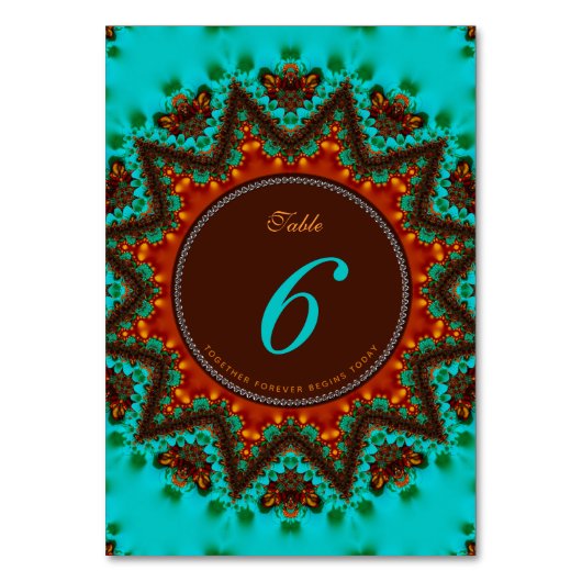 Carte de Menu et Numéro de Table de Mariage Aqua T (Par défaut)