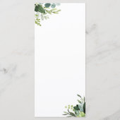 Carte de menu Eucalyptus Green Foliing (Dos)