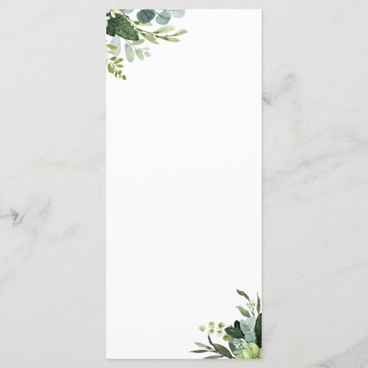 Carte de menu Eucalyptus Green Foliing (Dos)