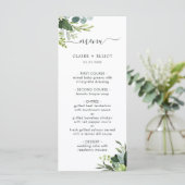 Carte de menu Eucalyptus Green Foliing (Debout devant)