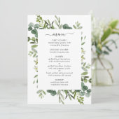 Carte de menu Eucalyptus Green Foliing (Debout devant)