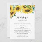 Carte de menu Eucalyptus Sunflower Watercolor (Devant)