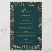 Carte de menu Exotic Gold Foilage Border Mariage (Devant)