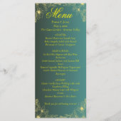 Carte de menu Fancy Green and Gold Floral Mariage (Devant)