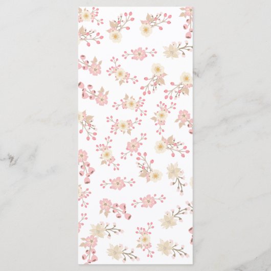 Carte de menu Fer Rose Doux (Dos)