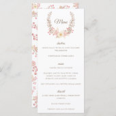 Carte de menu Fer Rose Doux (Devant / Derrière)