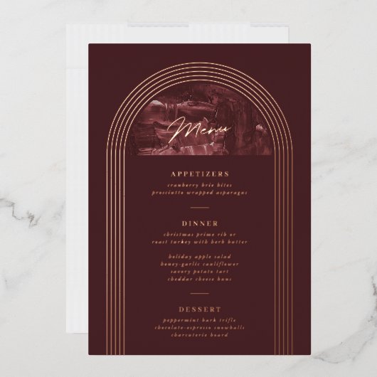 Carte de menu Fête Arche Peinte - Rouge (Enveloppe)