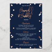 Carte de menu Fête des mariées Brunch & Bubbly Con (Recto)