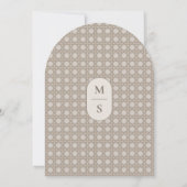 Carte de menu Fête des mariées en rotin tissé à la (Dos)