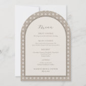 Carte de menu Fête des mariées en rotin tissé à la (Devant)