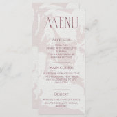 Carte de menu Fête des mariées rose pâle (Devant / Derrière)