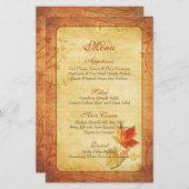 Carte de menu Feuille de l'érable d'automne (Devant / Derrière)