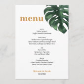 Carte de menu Feuille de palme tropicale (Devant)