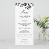 Carte de menu Feuilles botaniques dessinée à la ma (Debout devant)