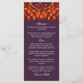 Carte de menu Feuilles d'automne colorées (Dos)