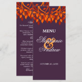 Carte de menu Feuilles d'automne colorées (Devant / Derrière)