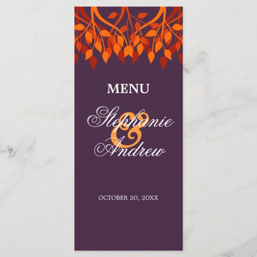 Carte de menu Feuilles d'automne colorées (Devant)