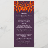 Carte de menu Feuilles d'automne colorées (Dos)