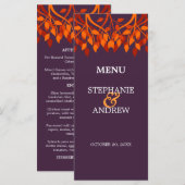 Carte de menu Feuilles d'automne colorées (Devant / Derrière)
