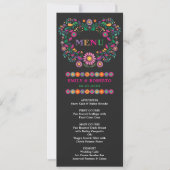 Carte de menu Fiesta Mariage Floral mexicain (Devant)