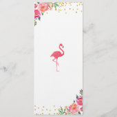 Carte de menu Flamant rose Mariage Gold (Dos)