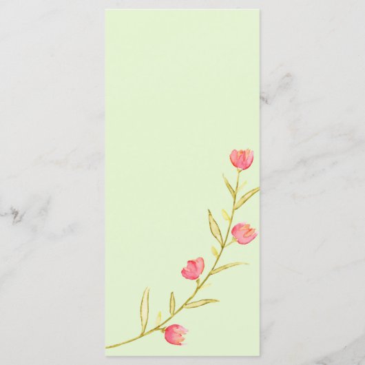 Carte de menu Fleur aquarelle (Dos)