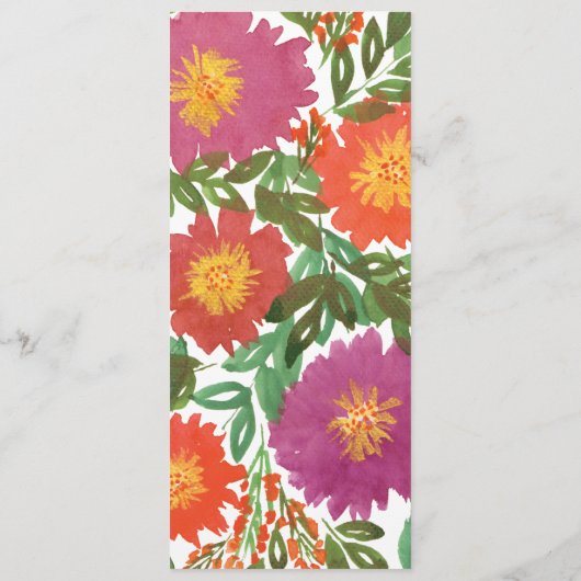 Carte de menu Fleur aquarelle (Dos)