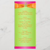 Carte de menu Fleur de chaux orange rose RIBBON IM (Dos)