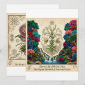 Carte de menu Fleur de Lys Élégante et Douce (Devant / Derrière)